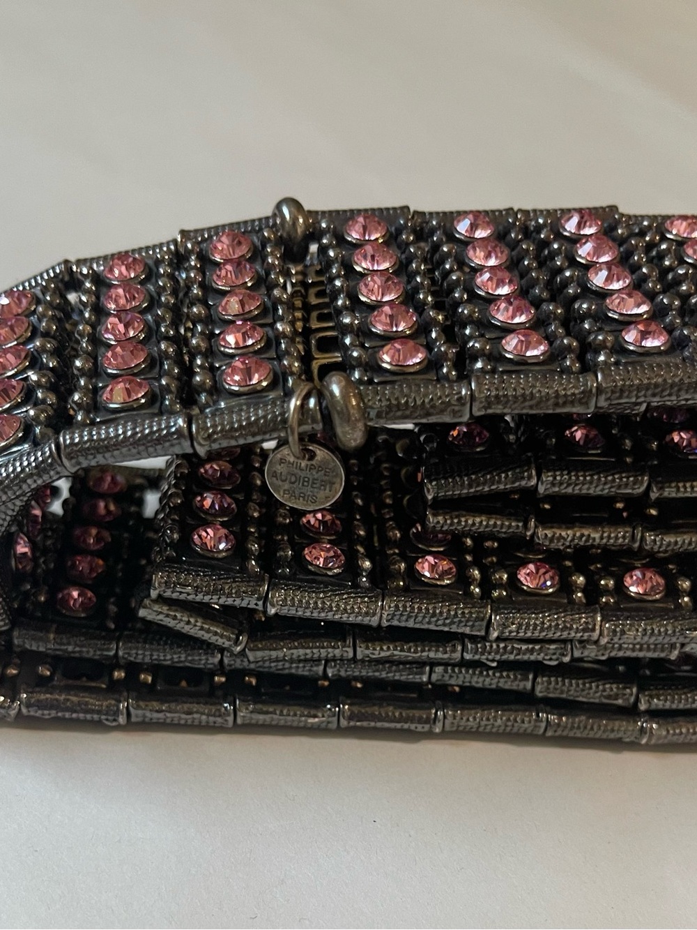 Philippe Audibert Swarovski Pink Crystal Belt